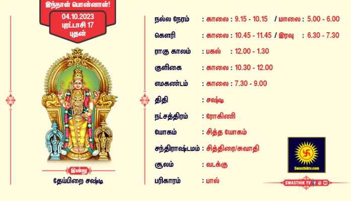 இன்றைய பஞ்சாங்கம் 04.10.2023