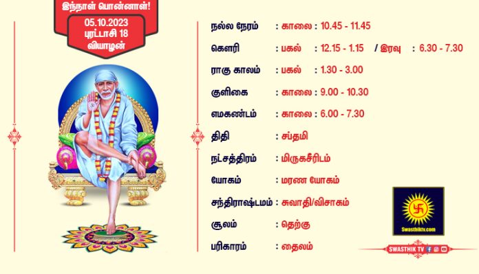 இன்றைய பஞ்சாங்கம் 05.10.2023